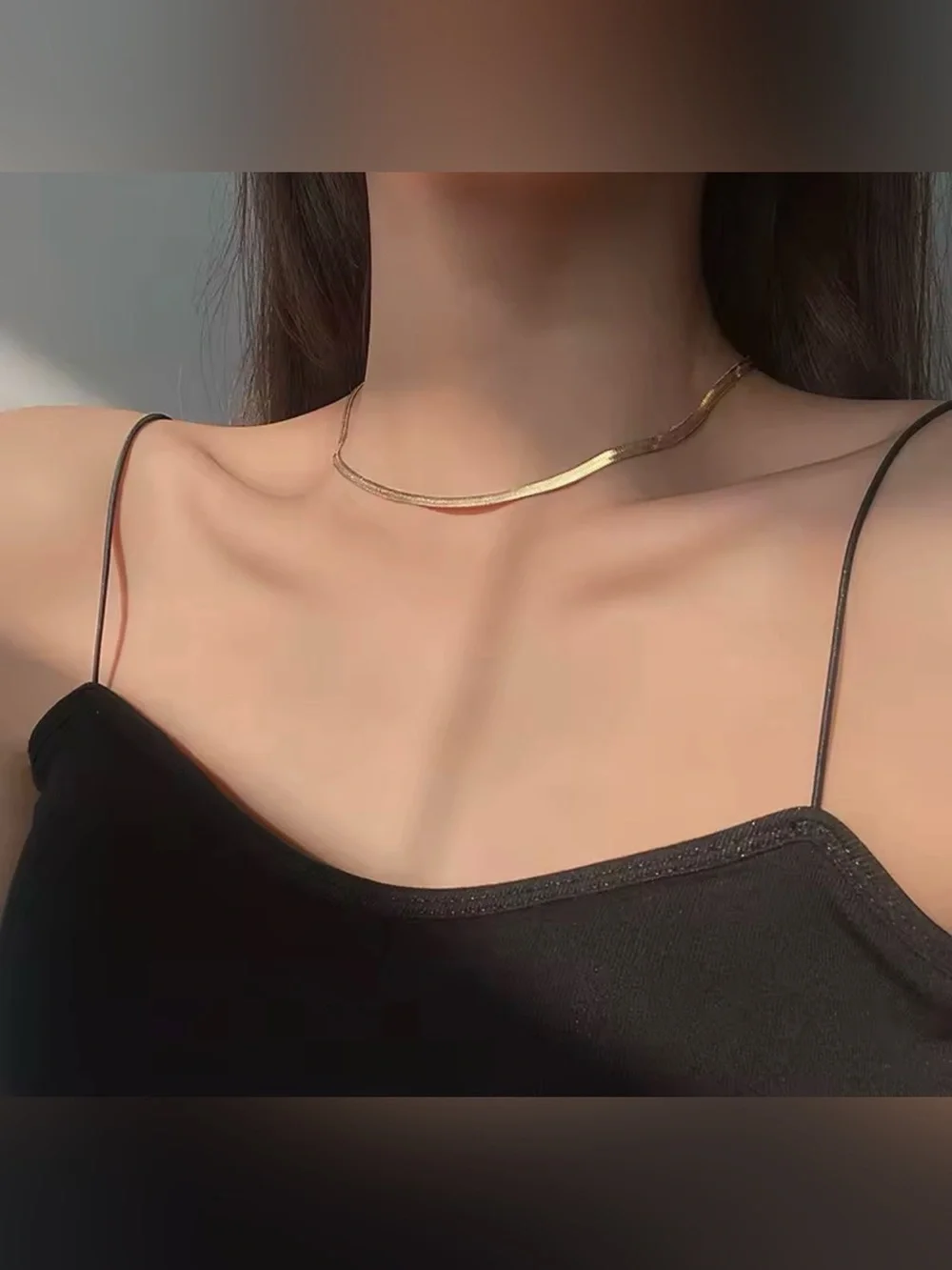 Gold Plated Choker Necklace Chain - Women Jewelry